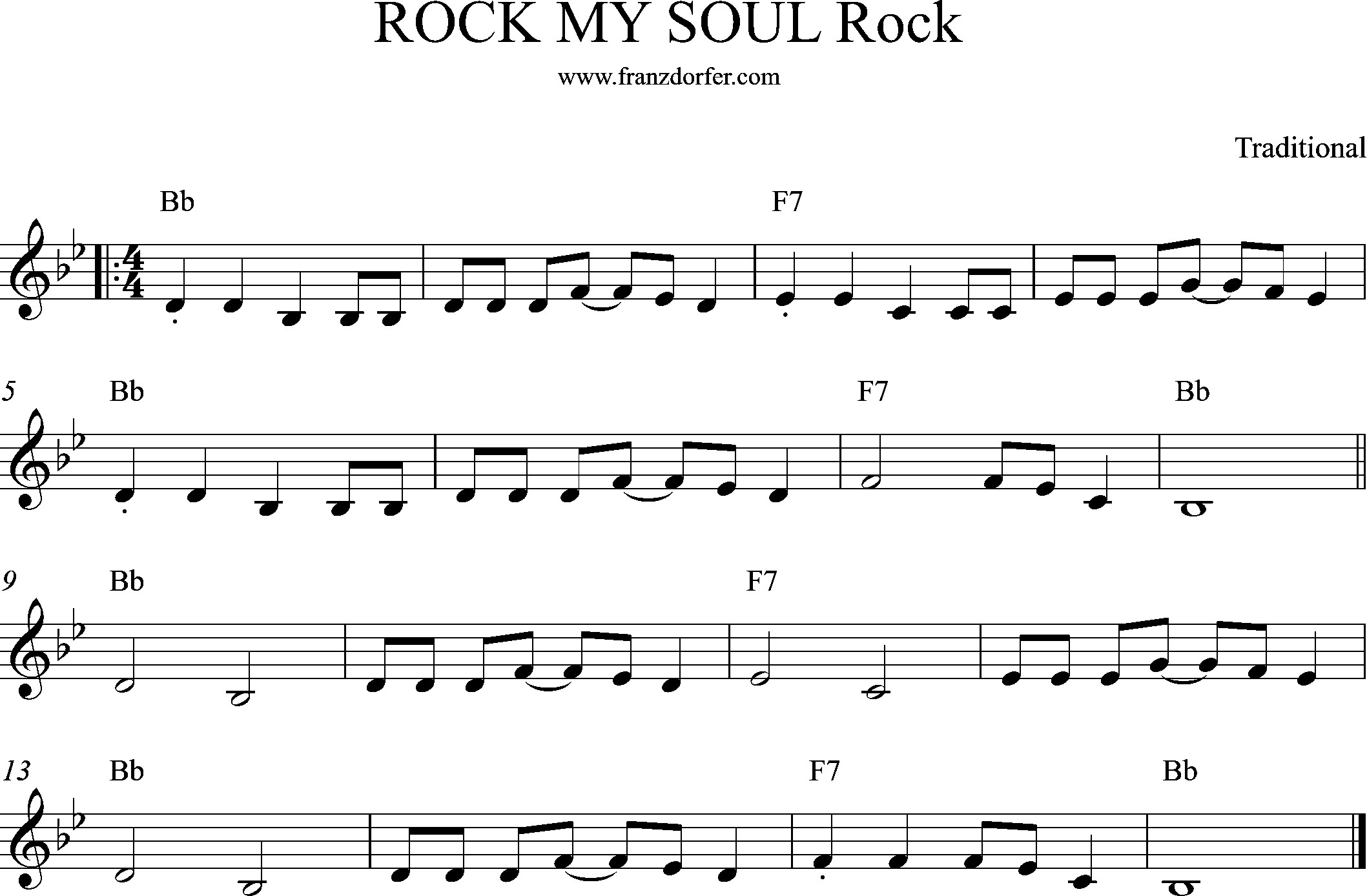 Rock my Soul, Bb-Dur tief.